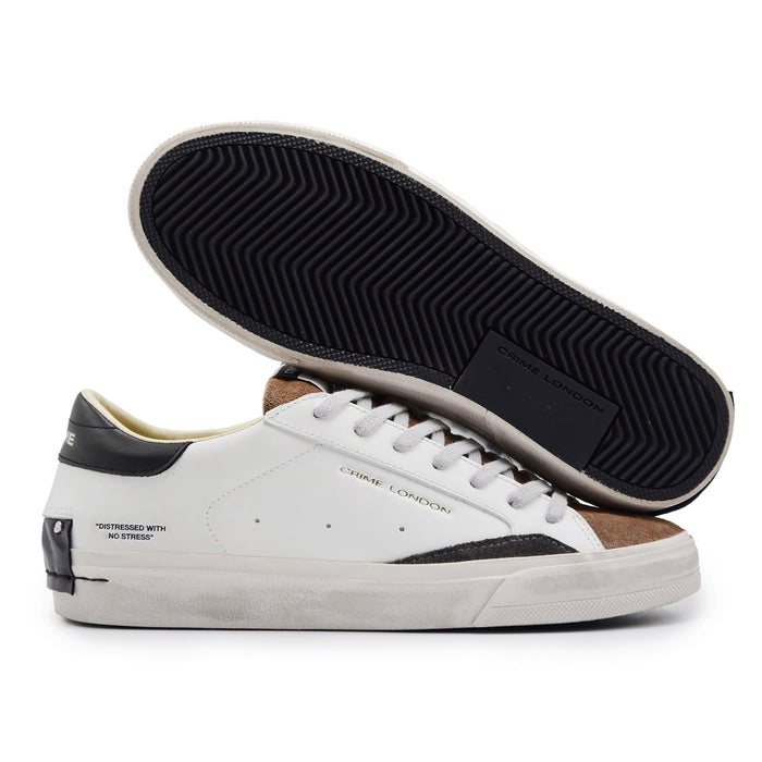 Sneakers Crime London Uomo Distressed 2.0 Bianco Downtown Brown