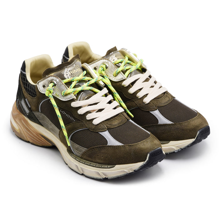 Sneakers Crime London Uomo Fugitive 9094 In Lime Bolt Militare