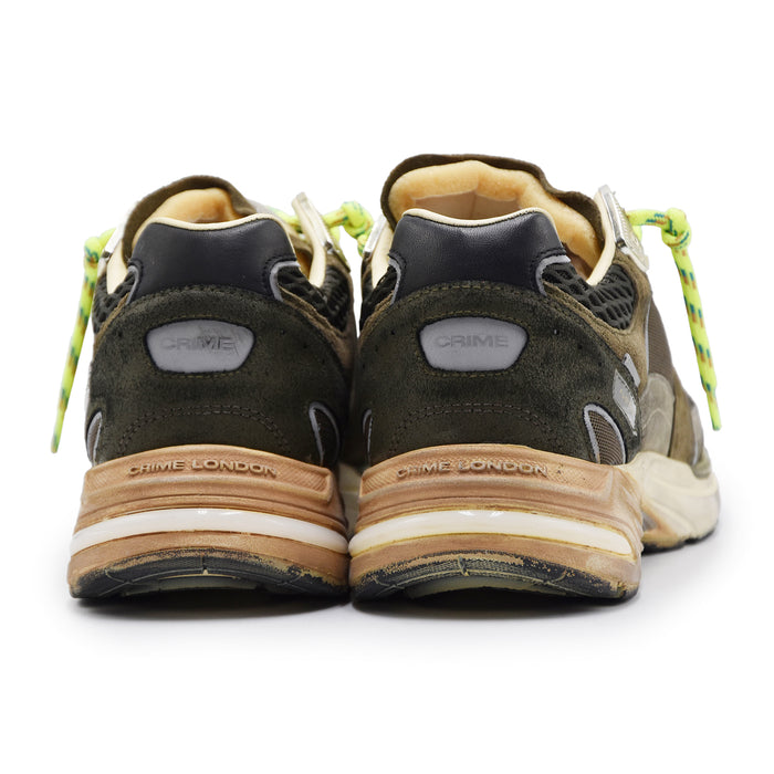 Sneakers Crime London Uomo Fugitive 9094 In Lime Bolt Militare