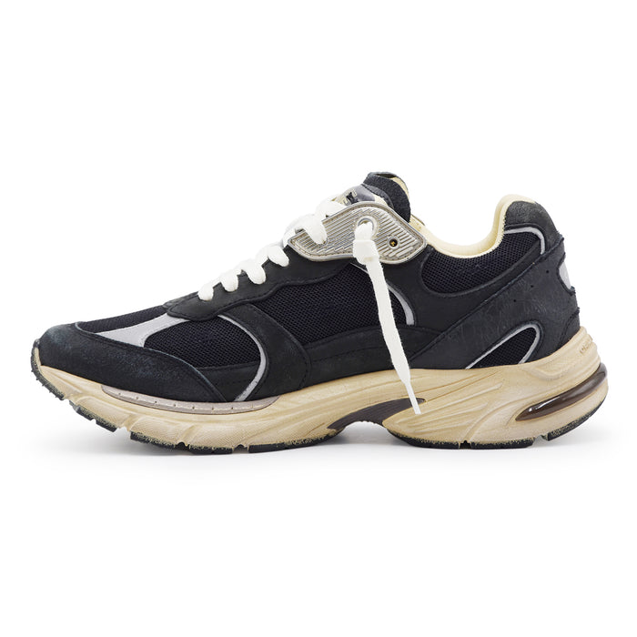 Sneakers Crime London Uomo Fugitive Smoky Black Pelle E Tessuto