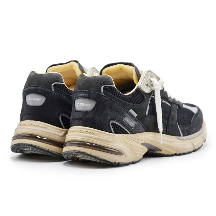 Sneakers Crime London Uomo Fugitive Smoky Black Pelle E Tessuto