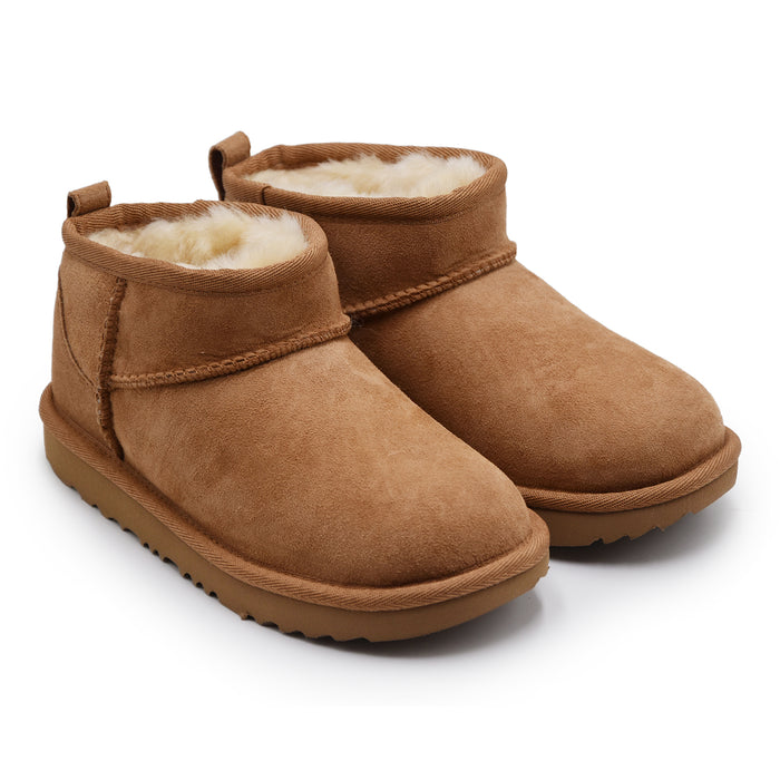 Stivaletti UGG Bambini Classic Ultra Mini In Camoscio Chestnut