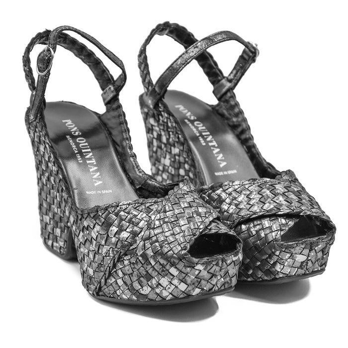 Sandali Donna Nero Pons Quintana Grigio Nero Modello "Cali"