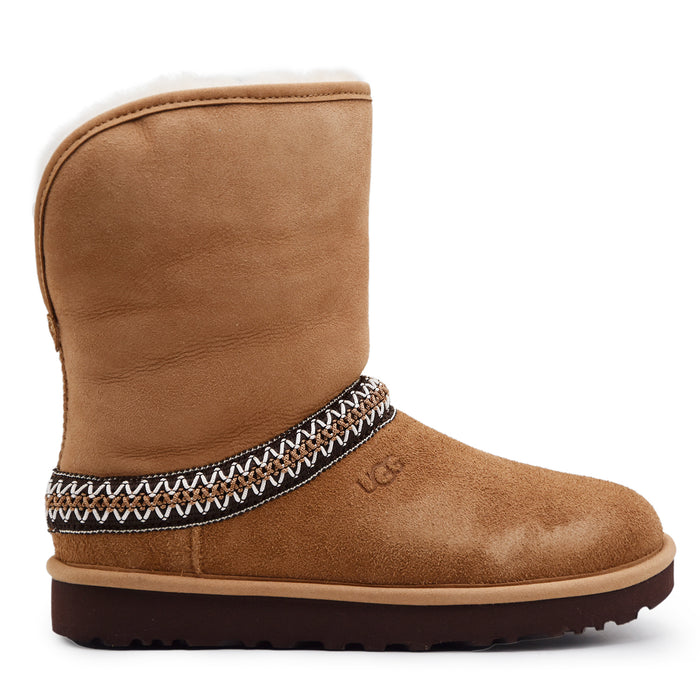 Stivali UGG Donna Classic Short Crescent Chestnut Risvoltabile