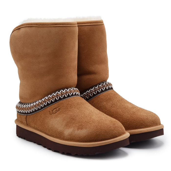 Stivali UGG Donna Classic Short Crescent Chestnut Risvoltabile