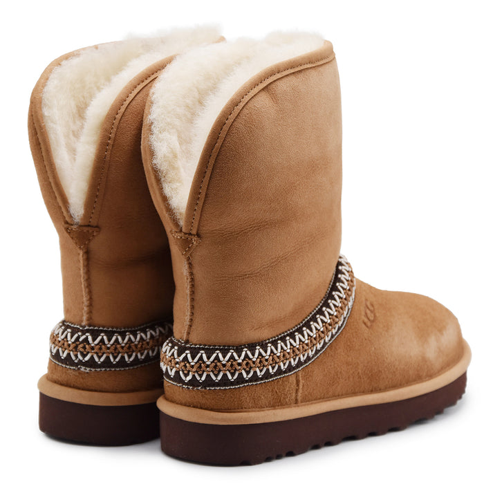 Stivali UGG Donna Classic Short Crescent Chestnut Risvoltabile