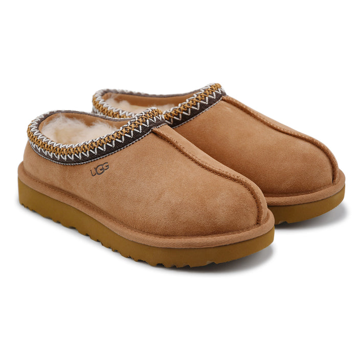 Sabot Donna UGG Tasman II Suede Chestnut Con UGGbraid Ricamato