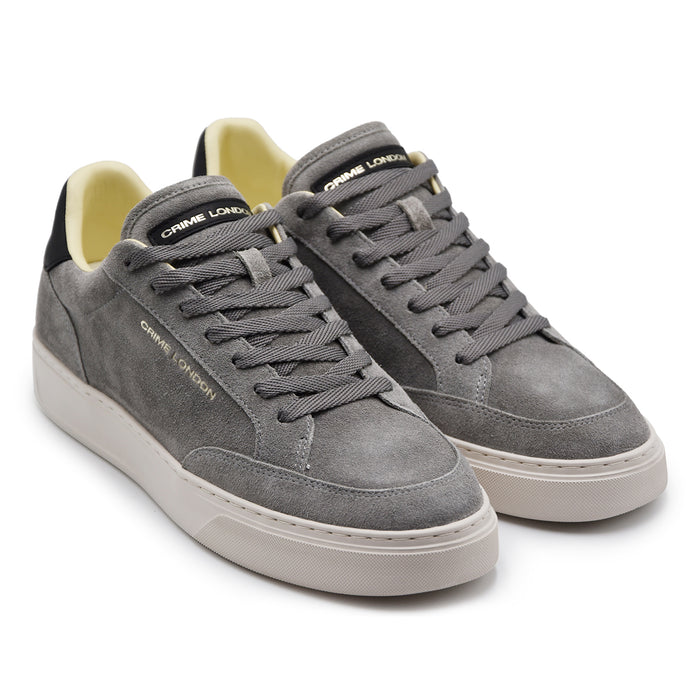 Sneakers Crime London Uomo Eclipse Grigio Camoscio Logo Laterale