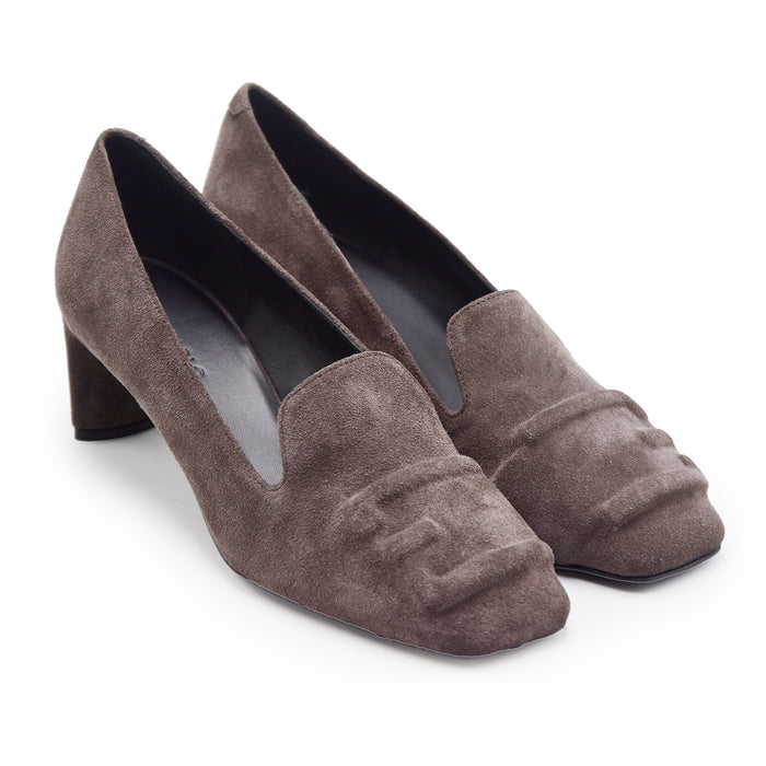 Mocassini Del Carlo Donna Pelle Scamosciata Grigio Antracite