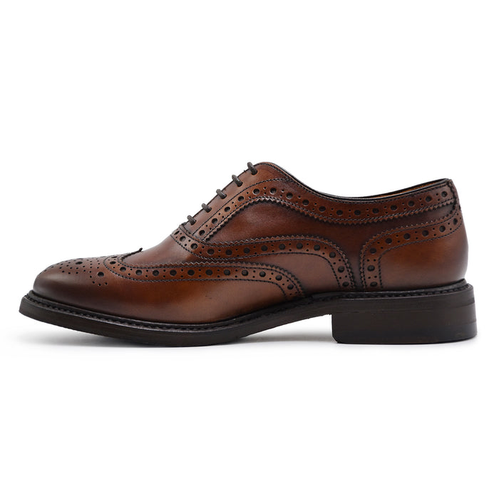 Allacciata Brogue Berwick 1707 Donna Pelle Crust Tinta A Mano