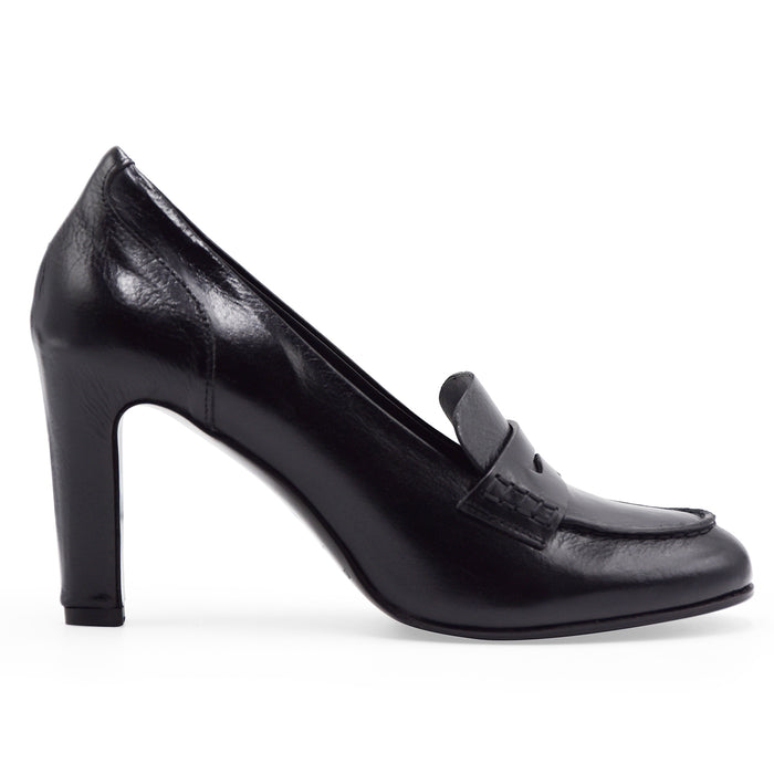 Mocassini Del Carlo Piper Donna Nero Penny Loafer Reinterpretato
