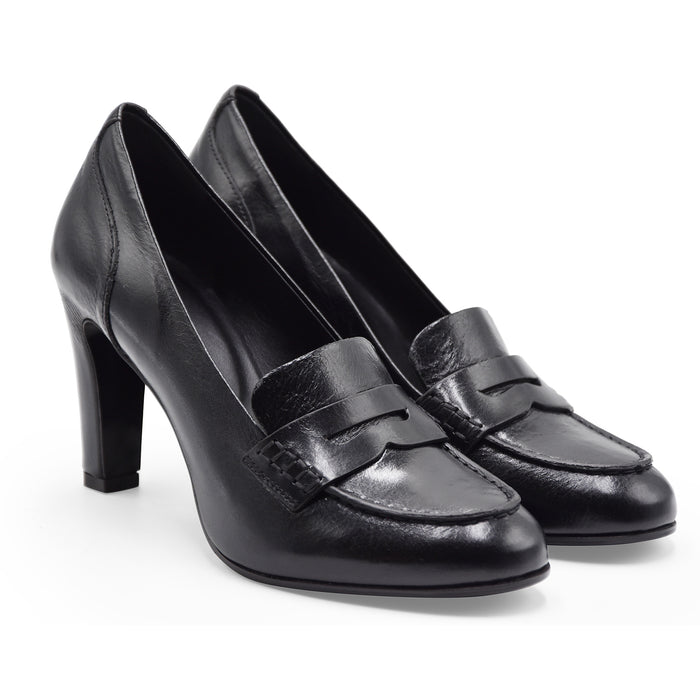 Mocassini Del Carlo Piper Donna Nero Penny Loafer Reinterpretato