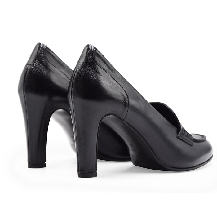 Mocassini Del Carlo Piper Donna Nero Penny Loafer Reinterpretato