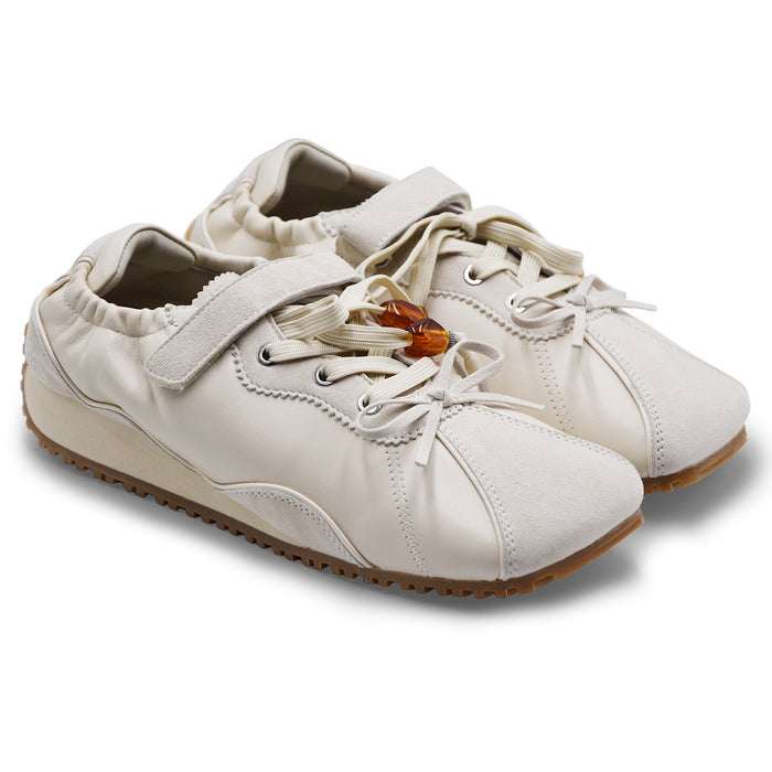 Sneakers Loafer Jacy Donna Pelle Suede Off-White Lacci Strap