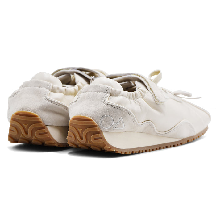 Sneakers Loafer Jacy Donna Pelle Suede Off-White Lacci Strap