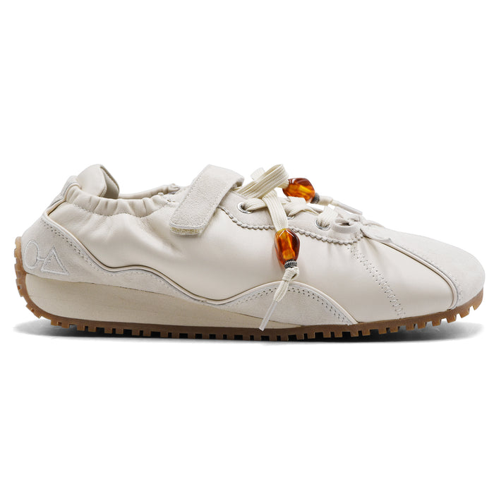 Sneakers Loafer Jacy Donna Pelle Suede Off-White Lacci Strap