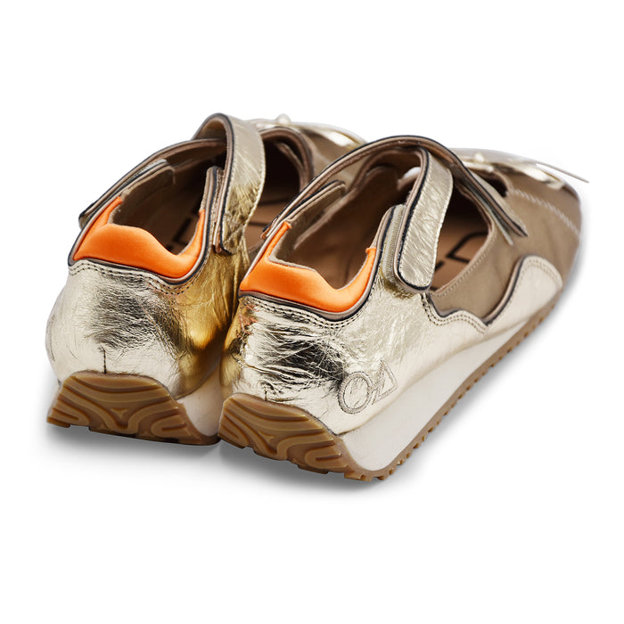 Sneakers Ballerina Loafer Joy Criss-Cross Donna Laminato Oro