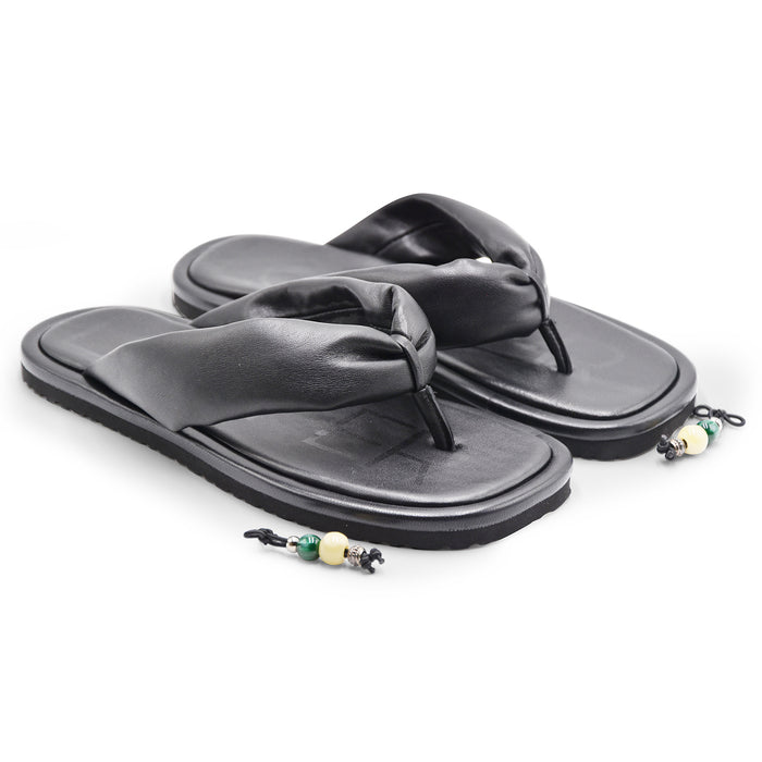 Sandali Infradito Loafer Filipa Donna Imbottita Nero Intenso
