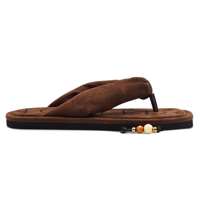 Sandali Infradito Loafer Filipa Donna Camoscio Marrone Scuro
