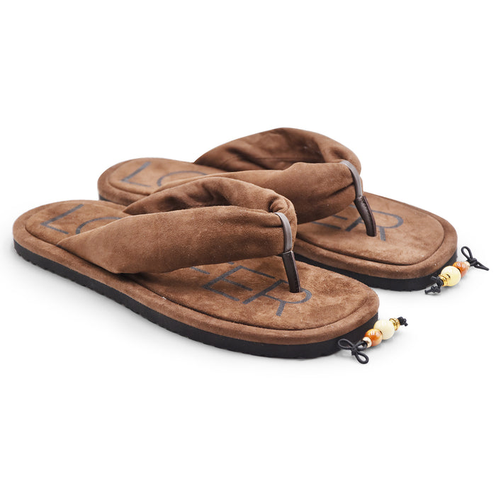 Sandali Infradito Loafer Filipa Donna Camoscio Marrone Scuro