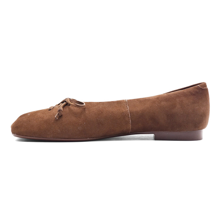 Ballerine Loafer Butter Lace Up Pelle Scamosciata Marrone Scuro