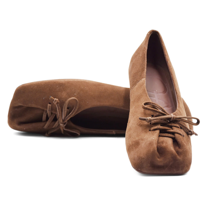 Ballerine Loafer Butter Lace Up Pelle Scamosciata Marrone Scuro