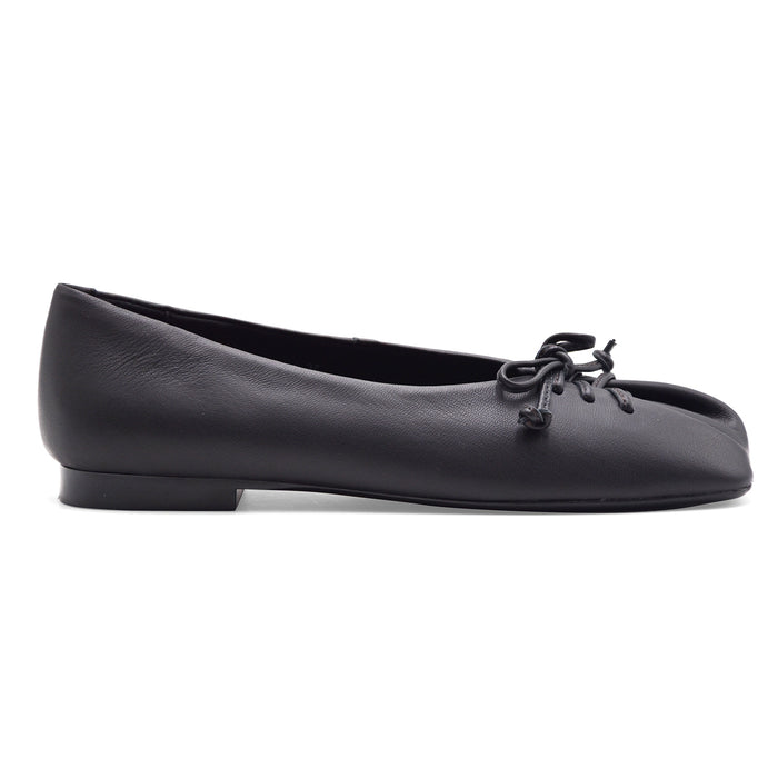 Ballerine Donna Loafer Butter Lace Up Nero In Pelle Baby Calf