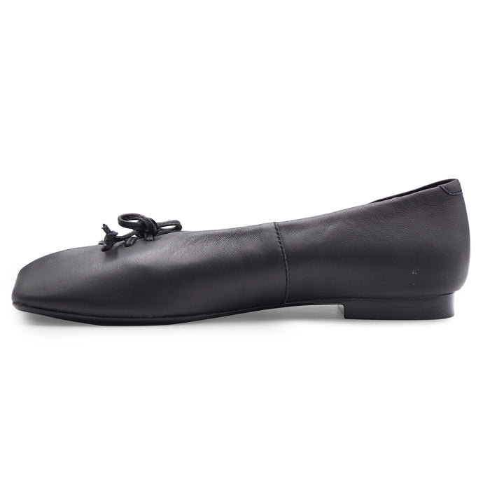 Ballerine Donna Loafer Butter Lace Up Nero In Pelle Baby Calf