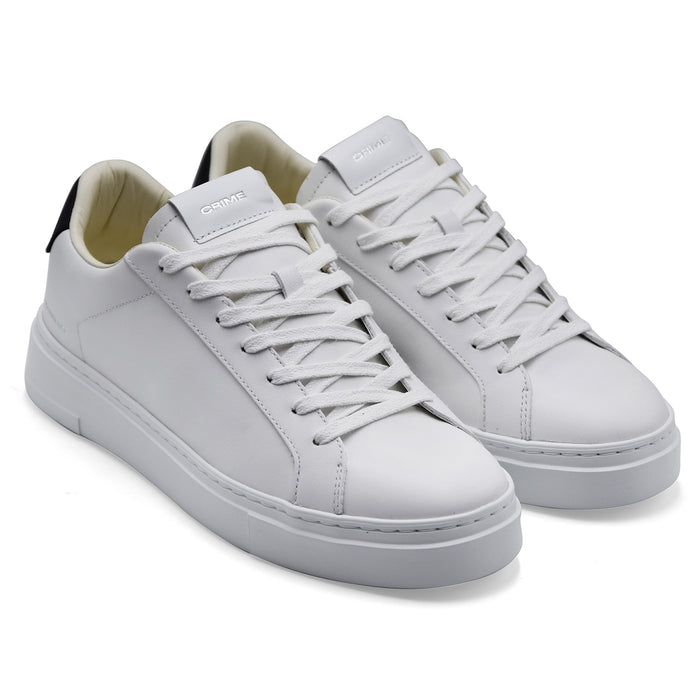 Men's Crime London Extralight Sneakers White Black Made In Italy