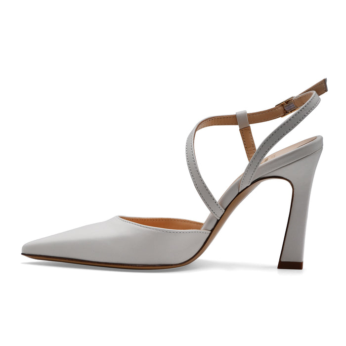 Slingback Donna Matteo Pitti Pelle Burro Tacco Alto Elegante