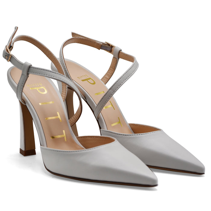 Slingback Donna Matteo Pitti Pelle Burro Tacco Alto Elegante