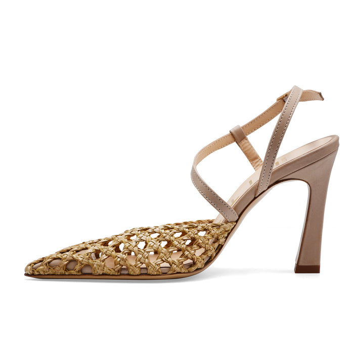Chanel Matteo Pitti Donna 1557 In Rafia E Cinturino In Pelle