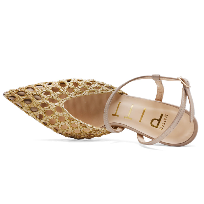 Chanel Matteo Pitti Donna 1557 In Rafia E Cinturino In Pelle