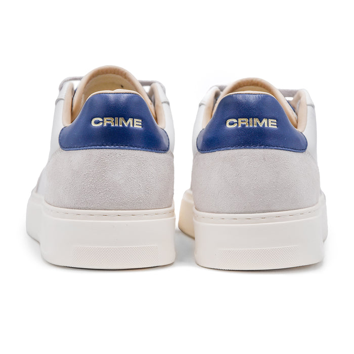 Crime Eclipse Sneakers Uomo Bianco Blu Con Suola Cucitura A Vista