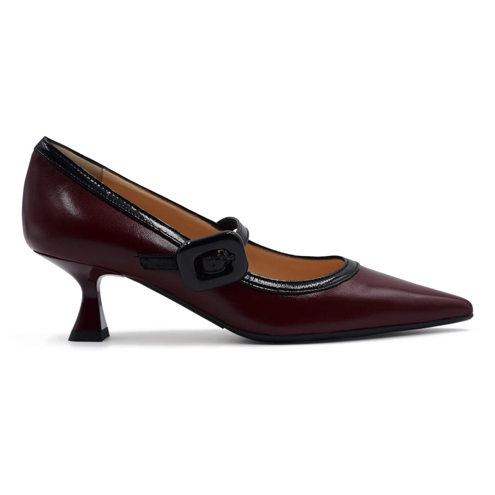 Décolleté Matteo Pitti Donna Chic 1938 Bordeaux Bordato Di Nero