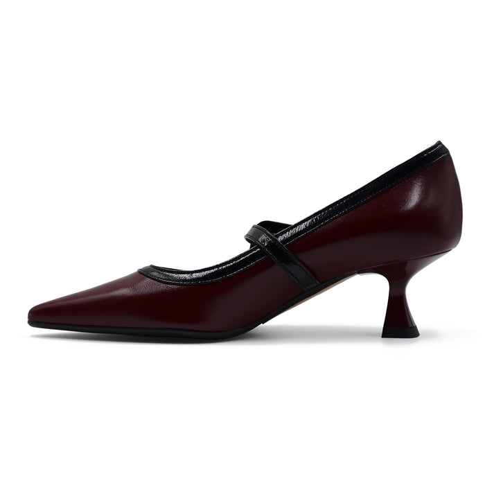 Décolleté Matteo Pitti Donna Chic 1938 Bordeaux Bordato Di Nero