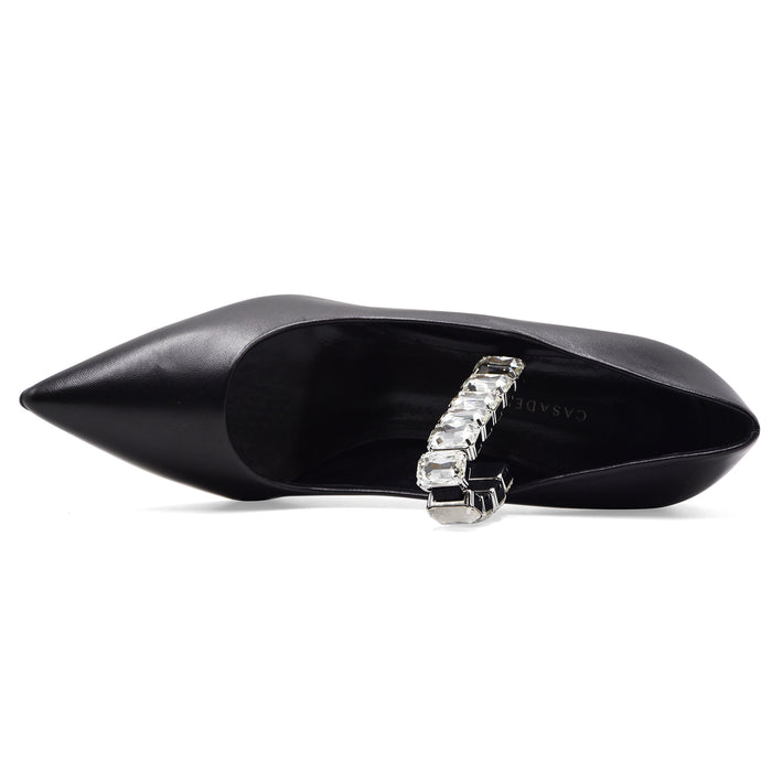 Décolleté Donna Casadei Nero Con Cinturino Gioiello Elegante