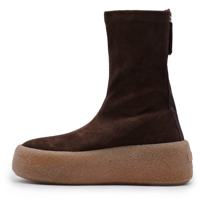 Stivaletti Vic Matié Donna Camoscio Marrone Suola Vulcanizzata