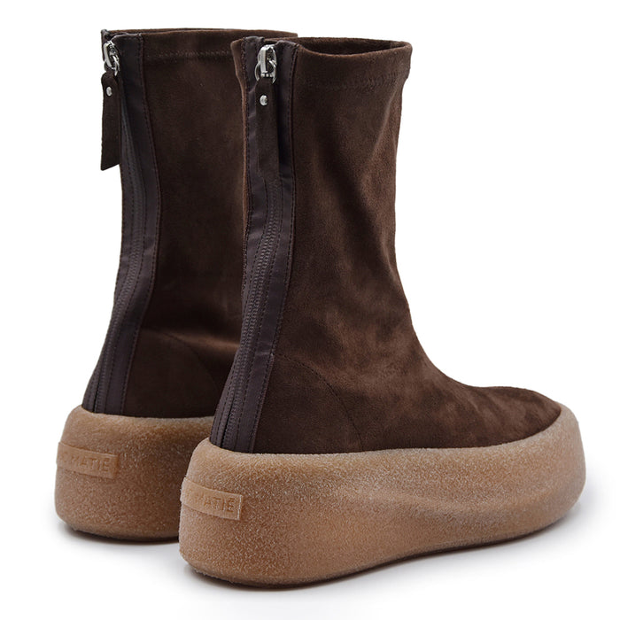 Stivaletti Vic Matié Donna Camoscio Marrone Suola Vulcanizzata