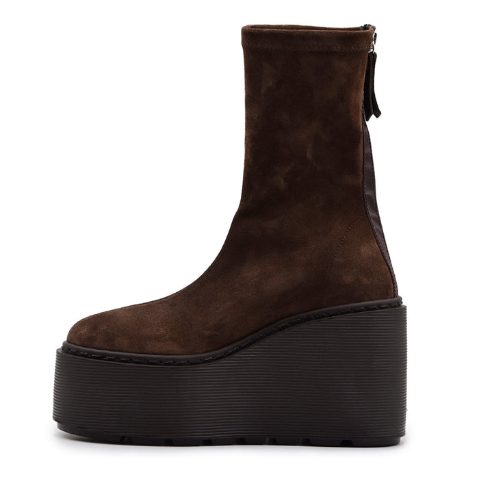 Stivaletti Platform Vic Matiè Donna Pelle Scamosciata Marrone