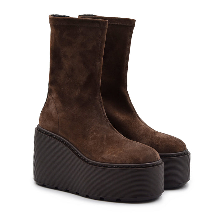 Stivaletti Platform Vic Matiè Donna Pelle Scamosciata Marrone