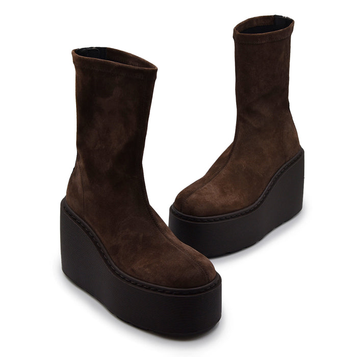 Stivaletti Platform Vic Matiè Donna Pelle Scamosciata Marrone