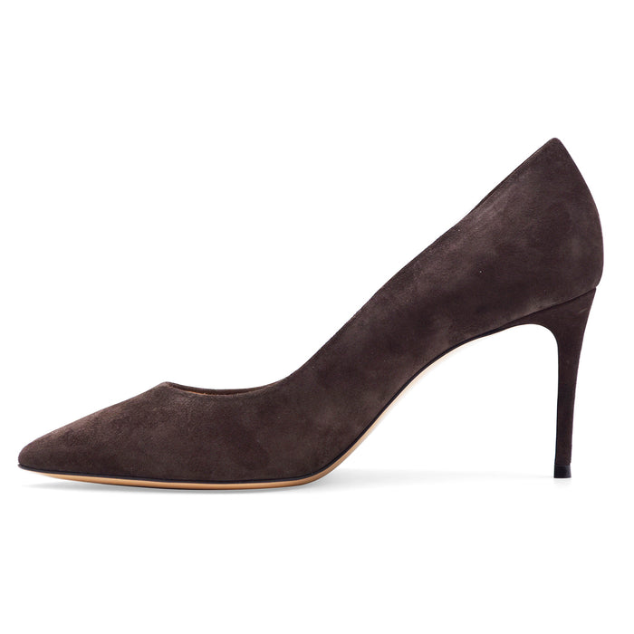 Women's Casadei Chestnut Brown Suede Stiletto Heel Pumps