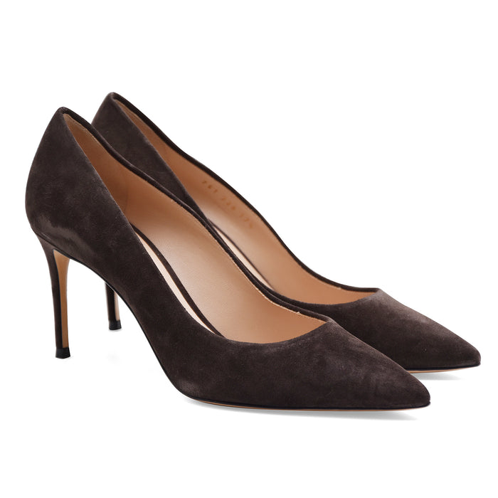 Women's Casadei Chestnut Brown Suede Stiletto Heel Pumps