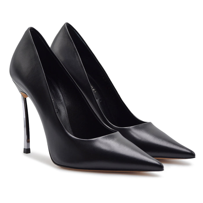 Décolleté Casadei Donna Superblade Nero In Pelle Con Iconico Tacco