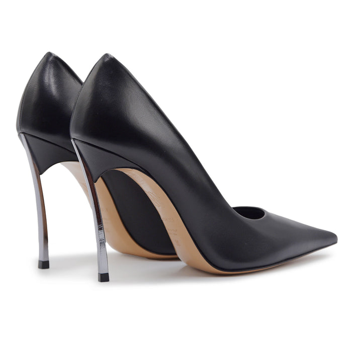 Décolleté Casadei Donna Superblade Nero In Pelle Con Iconico Tacco