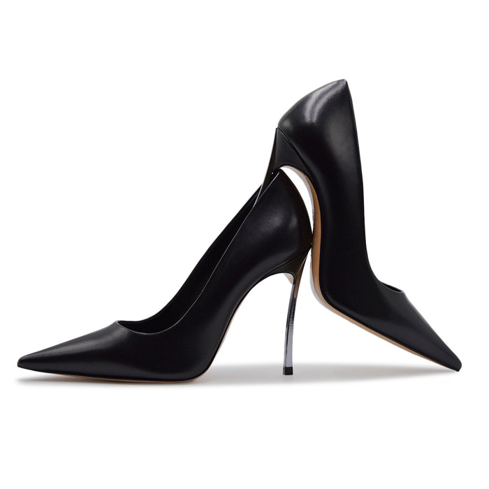 Décolleté Casadei Donna Superblade Nero In Pelle Con Iconico Tacco