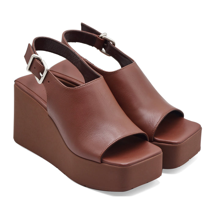 Vic Matié Sandali Donna TRAVEL 338 Pelle Ebano Chic Particolari