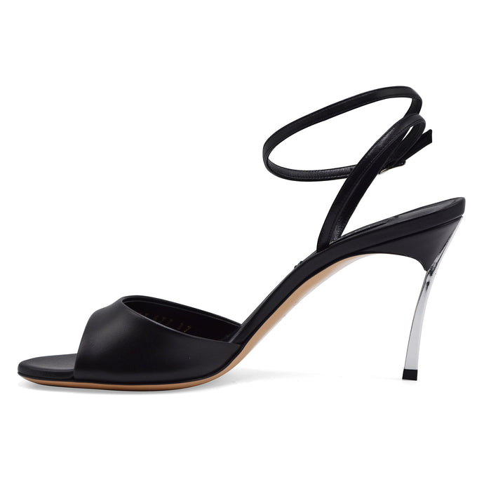 Sandali Casadei Donna Nero In Pelle Minorca Tacco Blade Affilato