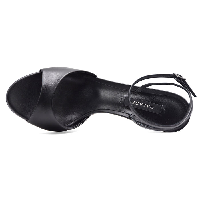 Sandali Casadei Donna Nero In Pelle Minorca Tacco Blade Affilato